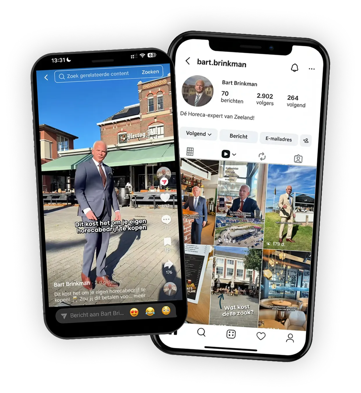 Bart Brinkman TikTok en Instagram screenshots